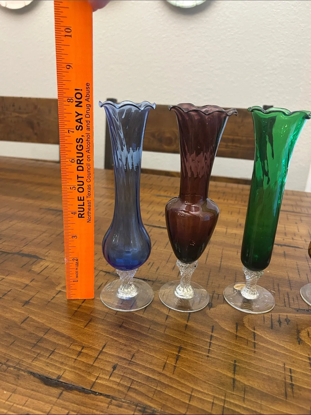 Landmark de signs Glass Bud Vases - Blue, Brown, Green, Yellow